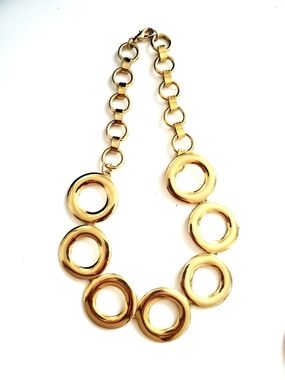 Gold Statement Circle Link Necklace